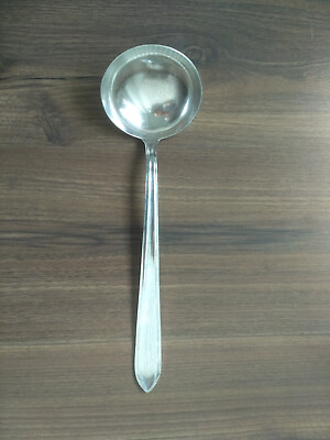 #ad vintage Silver Plated Soup Trowel Gravy Ladle Antique Spoon Marked ЯR 6 33 cm
