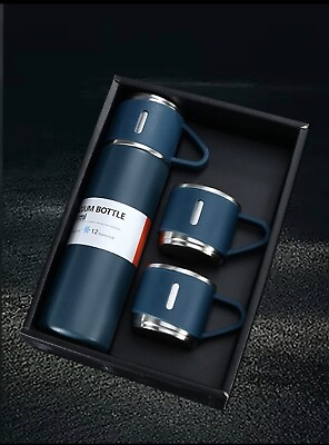 #ad Thermo Coffee Travel Mug Stainless Steel Vacuum Flask Double Layer Gift Set