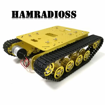 #ad Tracked Chassis Metal Tank Chassis Smart Robot Car12V 37 Motor TS100 Unfinished $99.05
