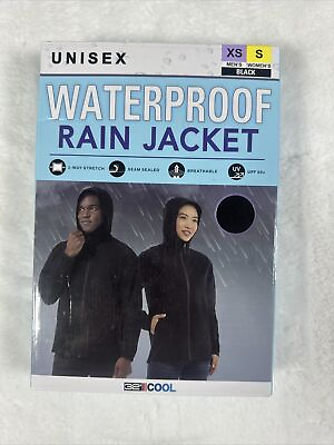 #ad 32 Degrees Cool Unisex UPF 50 Waterproof Rain Jacket Black Men#x27;s XS Women#x27;s S