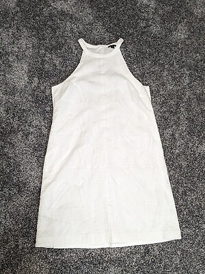 #ad Women#x27;s Anne Taylor Sleeveless Dress Sz 12 White Summer Patchwork Vietnam