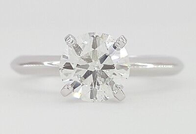 #ad Natural Round Diamond Solitaire Engagement Ring 1 ct 14k White Gold Retail $6650