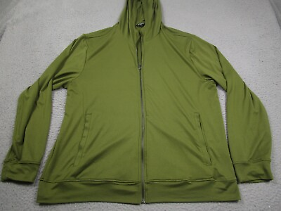 #ad Stoic Jacket Mens Large Green Full Zip Pockets Hooded Activewear