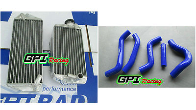 #ad Ramp;LH Aluminum Radiator amp;blue HOSE SUZUKI RMZ450 RMZ 450 2007 07
