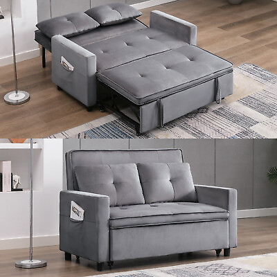 #ad 3 in 1Convertible Pull Out Sofa BedLoveseat Sleer Sofa with Adjustable Backrest