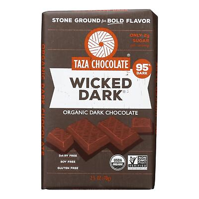 #ad Taza Chocolate Stone Ground Dark Chocolate Bar Wicked Dark Case Of 10 2.5 Oz.