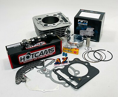 #ad 99 14 Honda 400EX 400 EX Top End Cylinder Kit CP Piston Gaskets Stage 1 Hot Cam