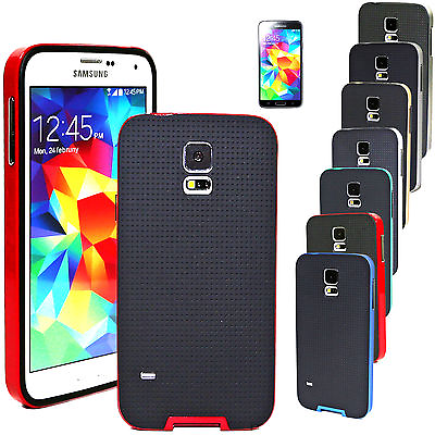 #ad Shockproof Thin Slim Rubber PC Bumper Case Cover For Samsung Galaxy S5 i9600