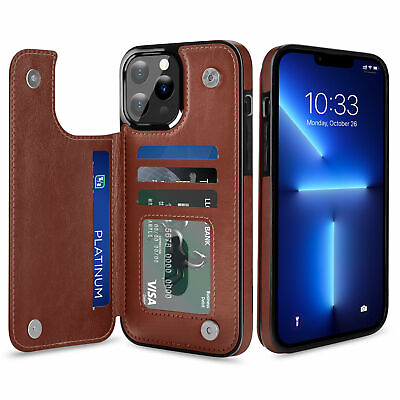 #ad For Phone 11 12 13 Pro Max Men Wallet Case Cover Leather Magnetic Kickstand $10.99
