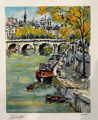 #ad Paris Le Pont Neuf II Pierre Eugene Cambier Signed amp; Numbered Serigraph UNFRAMED