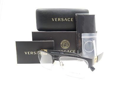 #ad Versace Mod. 1272 1261 54mm Black Semi Rimless Unisex New Eyeglasses.