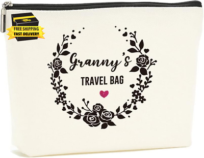 #ad Initial Granny Travel Bag Makeup Cosmetic Bag Grandma Birthday Gifts Inspiration