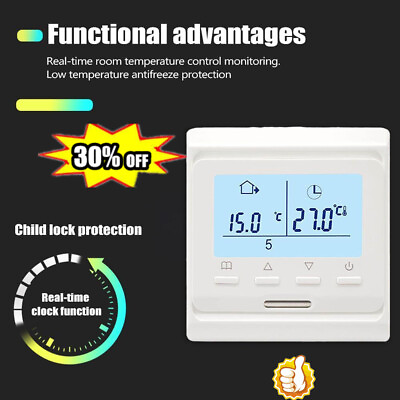 #ad LCD Smart Digital Thermostat Temperature Controller Programmable Home Improment