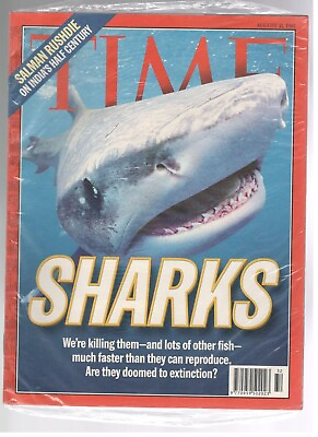 #ad New Sealed Time Magazine August 11 1997 Sharks Salman Rushdie On India