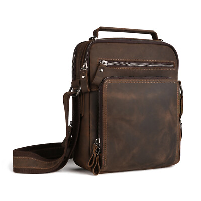 #ad Genuine Leather Messenger Bag Shoulder Crossbody Sling Casual Daypack Handbag $43.40
