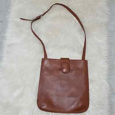 #ad Joan Helpern Signature Brown Leather Shoulder bag