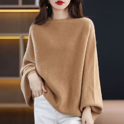 #ad Ladies Women Knitted Sweater Top Long Sleeve Oversized Chunky Knit Baggy Jumper