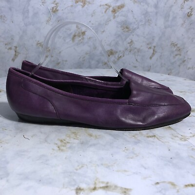 #ad VTG Enzo Angiolini Women#x27;s Size 9.5M Shoes Purple Leather Comfort Career Loafers