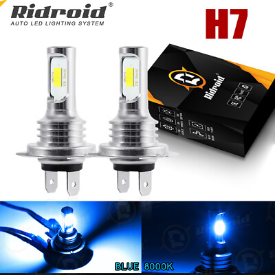 #ad 2x H7 LED Headlight Bulbs Conversion Kit High Low Beam 8000K Super Blue Bright