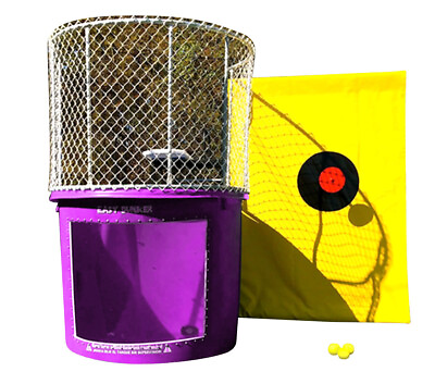 #ad Purple Portable Dunking Booth with New Wingless Design 500 Gal Water Tank