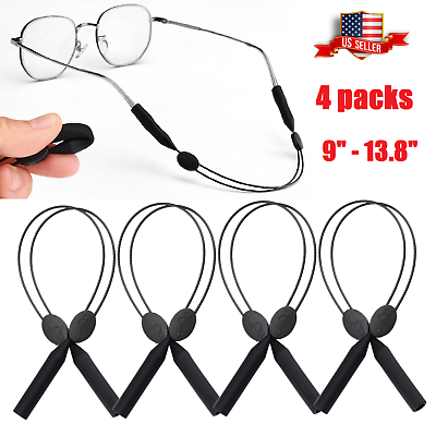 #ad 4PCS Glasses Neck Strap Eyeglasses Non Slip Silicone Rope Band Sunglasses String