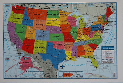 #ad Wall Map Of The United States USA Road Travel Maps City Name US Poster 40quot; x 28quot;