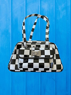 #ad Astro Betty Pin up Galaxy Bag Checker Checkerboard Black And White