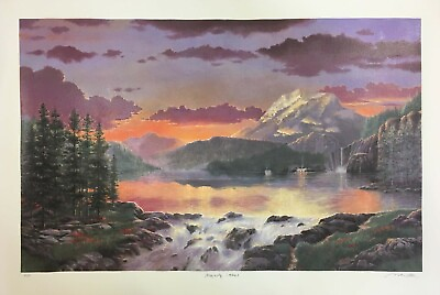 #ad Majesty Lakes Andrew Warden Serigraph Limited Edition Hand Signed UNFRAMED