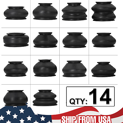 #ad 14Pcs Universal Rubber Ball Joint Rubber Dust Boot Cover Track Rod End Set Kit