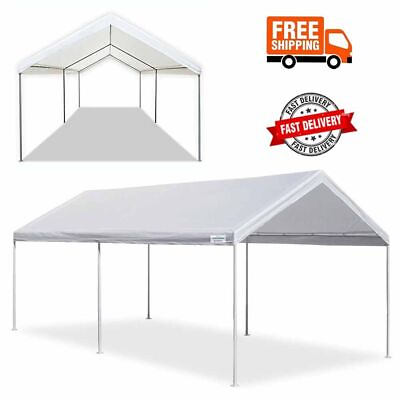 #ad Domain Basic 10#x27;x20#x27; Metal amp; Polyester Carport Shelter Outdoor Canopy Garage New