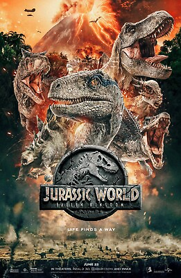 #ad Jurassic Park Jurassic World Fallen Kingdom Movie Art Print Poster 22x17in #