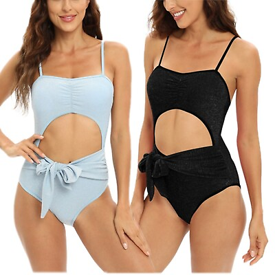 #ad Women#x27;s One Piece Monokini Swimwear Padded Bikini Swimsuit Beachwear Plus Size