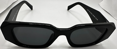 #ad Prada SPR 17W 49 20 1AB 5S0 Black Dark Gray Lens#x27;s Sunglasses USED