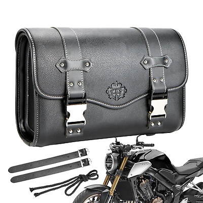 #ad Motorcycle Fork Bag Saddle Head Bag Universal Saddlebag Handlebar Storage Pouch