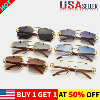 #ad New Rimless Sunglasses For Women Cut edge Sunglasses Double Bridge US HOT