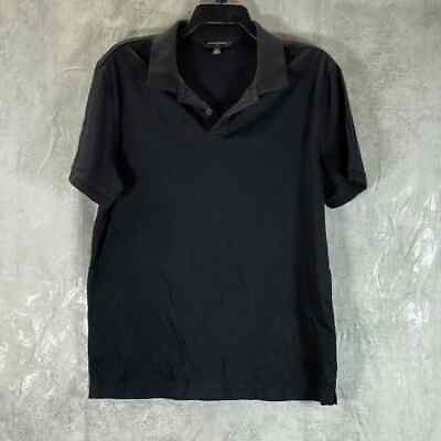#ad BANANA REPUBLIC Men#x27;s Black Solid New Performance Short Sleeve Polo SZ M