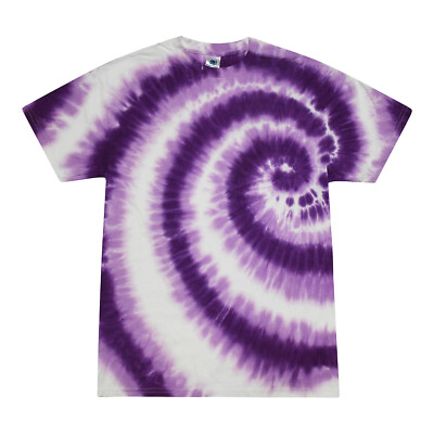 #ad Swirl Purple Tie Dye T Shirts Kids and Adult 100% Pre Shrunk Cotton Short Sleeve
