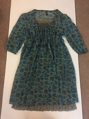 #ad Floral Print Lace 2 Piece 3 4 Sleeve High Waist Dress