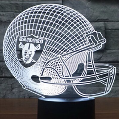 #ad 🏈🏈 NFL Las Vegas Raiders Football Helmet 3D Light 🏈🏈