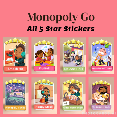 #ad Monopoly Go 5 star Sticker cards Ready Stock Same Day Delivery