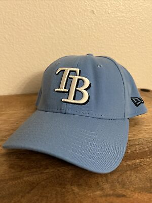 #ad TAMPA BAY RAYS NEW ERA BLUE CAP MED LARGE HAT PRE OWNED