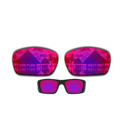 #ad Polarized Purple Red Mirrored Replacement Lenses for Oakley Fuel Cell Sunglasses
