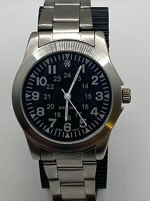 #ad Unbranded Watch Mens Stainless Steel Military Time New Battery