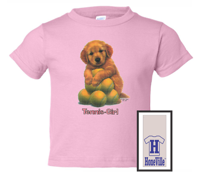 #ad HoneVille™ Toddler T shirt Pink k 72 tennis girl Dog Puppy