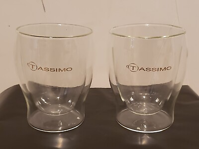 #ad Lot Of 2 Tassimo Double Wall Clear Glasses Cups Bosch Set