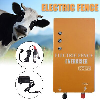 #ad DC 12V Solar Power Electric Fence Energizer Electric Fencing Charger Controller