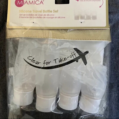 #ad Miamica Women#x27;s TSA Compliant Silicone Travel Bottles amp; Toiletry Bag Kit 7 Piece
