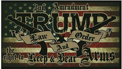 #ad Trump Law amp; Order 2nd Amendment 2024 President Flag USA America 3x5 Feet MAGA