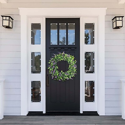 #ad 18inch Simulation Wreath Door Decoration Lavender Wreath Pendant Christmas