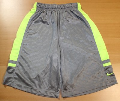 #ad Nike Franchise Basketball Training Workout Shorts Boys Medium Gray Yellow 522433